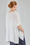 camicia lunga e ampia, in garza leggera e goffrata di viscosa e cotone - ATELIER SUPPAN 