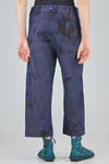 pantalone alla caviglia, ampio, in denim di cotone e lino sovratinto - ATELIER SUPPAN 