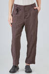 soft trousers in washed melange linen and cotton twill - ALEKSANDR MANAMIS 