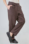 soft trousers in washed melange linen and cotton twill - ALEKSANDR MANAMIS 