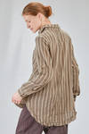 camicia lunga e svasata in sallia lavata di cotone a righe verticali - ALEKSANDR MANAMIS 