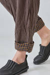 soft trousers in light micro-check washed cotton canvas and cotton vichy - ALEKSANDR MANAMIS 