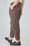 soft trousers in light micro-check washed cotton canvas and cotton vichy - ALEKSANDR MANAMIS 