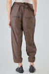 soft trousers in light micro-check washed cotton canvas and cotton vichy - ALEKSANDR MANAMIS 