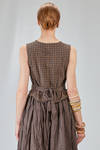 gilet corto e asciutto costruito a patchwork di micro-vichy e vichy di cotone - ALEKSANDR MANAMIS 