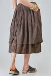 longuette skirt, wide, in light micro-check washed cotton canvas and cotton vichy - ALEKSANDR MANAMIS 