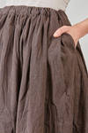 longuette skirt, wide, in light micro-check washed cotton canvas and cotton vichy - ALEKSANDR MANAMIS 