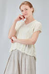 hip-lenght top, wide, in gauzed cotton and polyamide knit - BOBOUTIC 