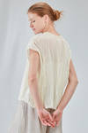 hip-lenght top, wide, in gauzed cotton and polyamide knit - BOBOUTIC 