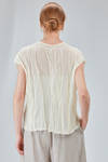 hip-lenght top, wide, in gauzed cotton and polyamide knit - BOBOUTIC 