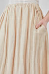 wide skirt with folds, under the knee, in light silk and linen knit - BOBOUTIC 