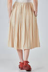 wide skirt with folds, under the knee, in light silk and linen knit - BOBOUTIC 