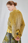 cardigan corto e ampio in maglia di cotone e poliammide mouliné tinta a mano - AVANT TOI 