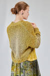 cardigan corto e ampio in maglia di cotone e poliammide mouliné tinta a mano - AVANT TOI 