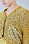 cardigan corto e ampio in maglia di cotone e poliammide mouliné tinta a mano - AVANT TOI 