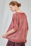 hip-lenght sweater, wide, in linen and cotton knit hand dyed - AVANT TOI 