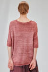 hip-lenght sweater, wide, in linen and cotton knit hand dyed - AVANT TOI 
