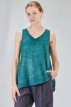 long and wide tank top in linen and cotton knit hand dyed - AVANT TOI 