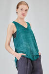 long and wide tank top in linen and cotton knit hand dyed - AVANT TOI 