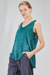 long and wide tank top in linen and cotton knit hand dyed - AVANT TOI 