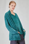 cardigan lungo e ampio in maglia di lino e cotone tinta a mano - AVANT TOI 