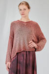 hip-lenght sweater, wide, in cotton and polyamide mouliné knit hand dyed - AVANT TOI 