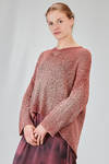 hip-lenght sweater, wide, in cotton and polyamide mouliné knit hand dyed - AVANT TOI 