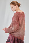 hip-lenght sweater, wide, in cotton and polyamide mouliné knit hand dyed - AVANT TOI 