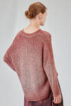hip-lenght sweater, wide, in cotton and polyamide mouliné knit hand dyed - AVANT TOI 