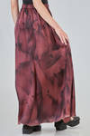 long and wide skirt in stretch silk and elastan twill hand dyed - AVANT TOI 