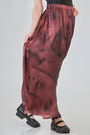 long and wide skirt in stretch silk and elastan twill hand dyed - AVANT TOI 
