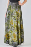 long and wide skirt in linen knit hand dyed with 'posidonia' print - AVANT TOI 