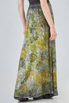 long and wide skirt in linen knit hand dyed with 'posidonia' print - AVANT TOI 