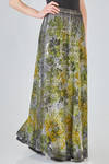 long and wide skirt in linen knit hand dyed with 'posidonia' print - AVANT TOI 