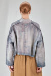 hip-lenght caban, wide, in shaded hemp bourette - F-CASHMERE by FISSORE 