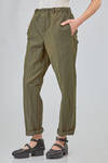 soft trousers in washed linen and cotton crêpe - FORME D' EXPRESSION 