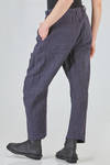 soft trousers in flamed washed linen canvas - FORME D' EXPRESSION 