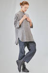 camicia lunga e ampia in tela fiammata di lino lavato - FORME D' EXPRESSION 