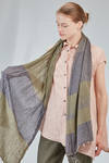 sciarpa a lungo e stretto rettangolo in twill lavato di modal e lana vergine bicolore - FORME D' EXPRESSION 