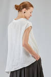 camicia lunga, ampia e asimmetrica in tela fiammata di lino lavato - FORME D' EXPRESSION 
