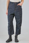 5 pockets trousers in light and washed linen and cotton denim - FORME D' EXPRESSION 