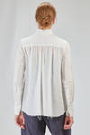 camicia al fianco, svasata, in seersucker lavato di lino, cotone e cupro - FORME D' EXPRESSION 