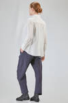 camicia al fianco, svasata, in seersucker lavato di lino, cotone e cupro - FORME D' EXPRESSION 