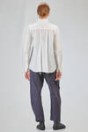 camicia al fianco, svasata, in seersucker lavato di lino, cotone e cupro - FORME D' EXPRESSION 