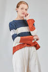 short t-shirt, slightly flared, in flamed and hand dyed cotton jersey - GILDA MIDANI 