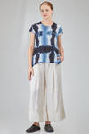 hip-lenght t-shirt, slim, in flamed and hand dyed cotton jersey - GILDA MIDANI 