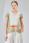 hip-lenght t-shirt, slim, in flamed and hand dyed cotton jersey - GILDA MIDANI 