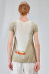 hip-lenght t-shirt, slim, in flamed and hand dyed cotton jersey - GILDA MIDANI 