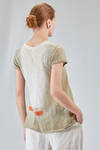 hip-lenght t-shirt, slim, in flamed and hand dyed cotton jersey - GILDA MIDANI 