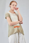 hip-lenght t-shirt, slim, in flamed and hand dyed cotton jersey - GILDA MIDANI 